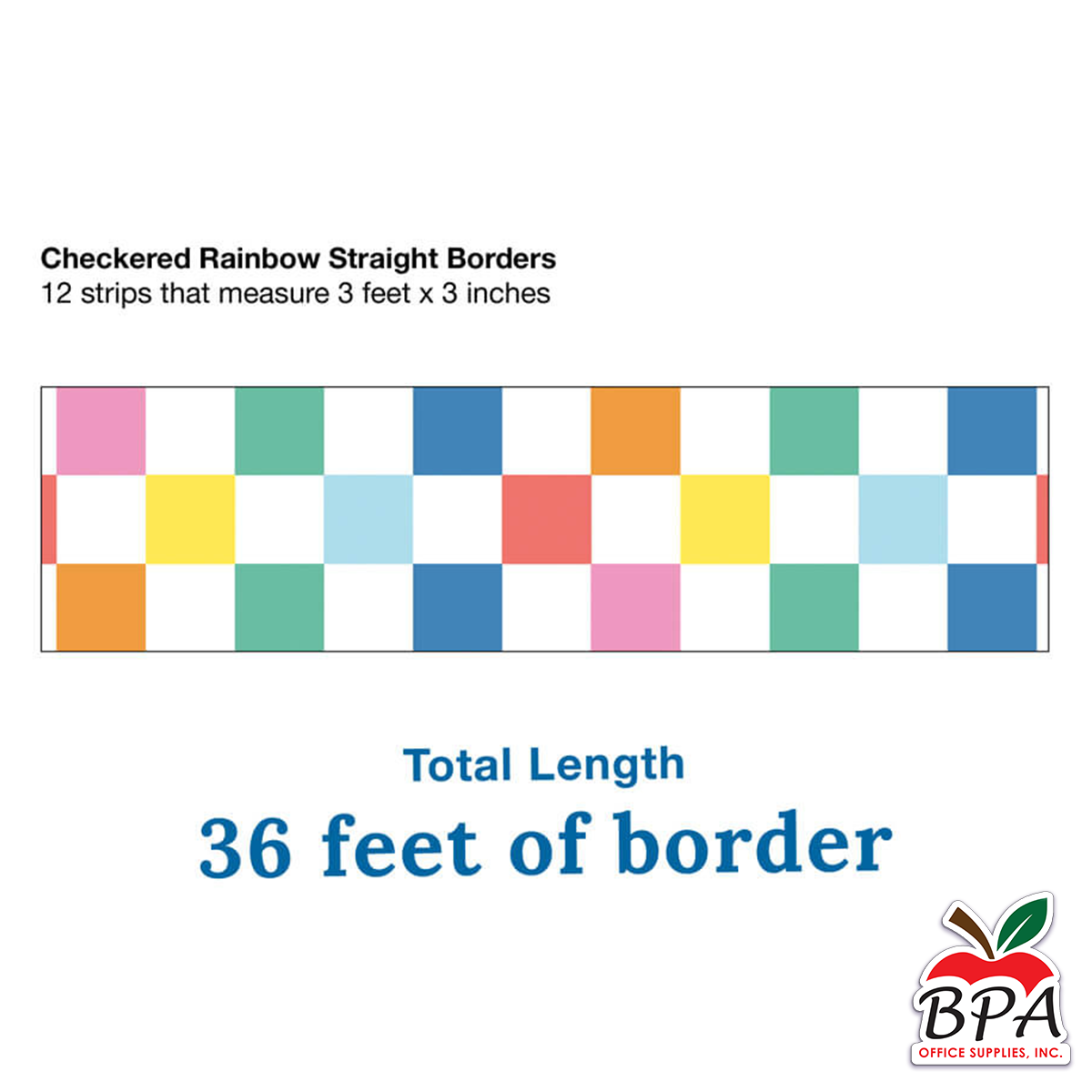 Carson Dellosa •  Borde "We Stick Together - Checkered Rainbow"